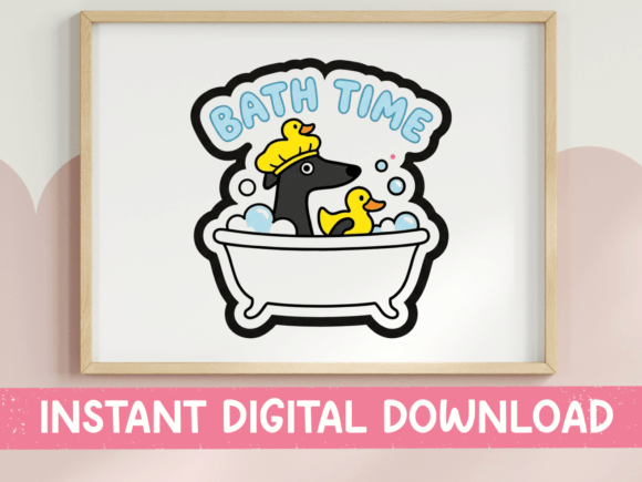 Bath Time Greyhound Rubber Duck SVG