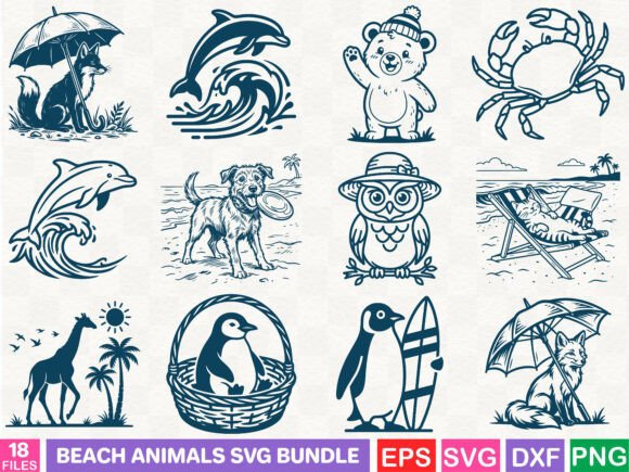 Beach Animals SVG Bundle