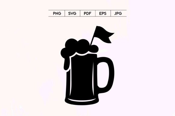Beer Mug with Foam and Flag Icon