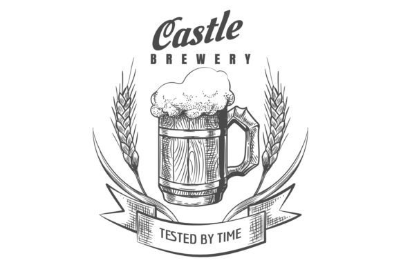 Castle Brewery Logo: Hand Drawn Beer Mug