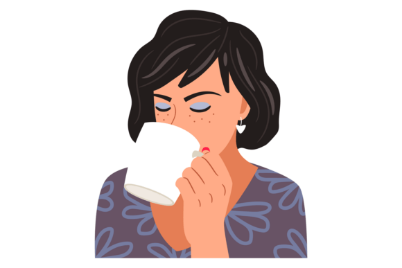 Cozy Hot Drink Relaxation. Woman Hold Mug