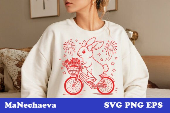 Cute 4th of July Animal Bunny SVG