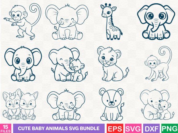 Cute Baby Animals SVG Bundle