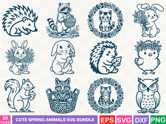 Cute Spring Animals SVG Bundle