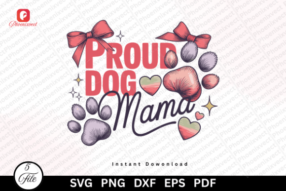 Dog Paw Lover Mom SVG PNG