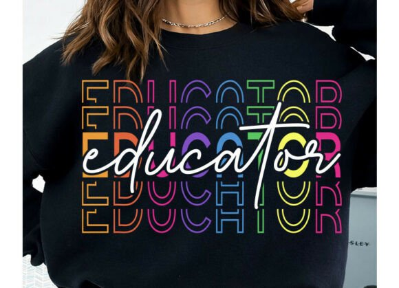 Educator Shirt SVG PNG, Rainbow Teacher