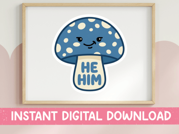 He Him Blue Mushroom Pride SVG