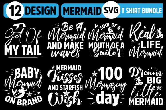 Mermaid SVG Bundle 12 Designs