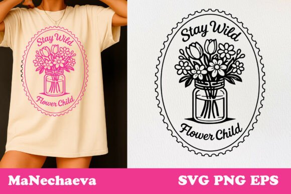 Spring Postal Stamp SVG Flower Child