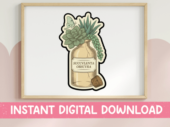 Succulent Apothecary Bottle Print