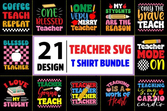 Teacher SVG Bundle 21 Designs
