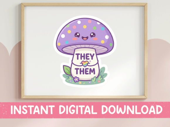 They Them Purple Mushroom SVG