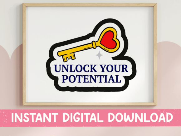 Unlock Your Potential Gold Key SVG